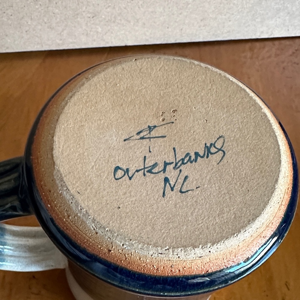 Ocracoke Coffee Co. Stoneware Mug in Blue and Cream - Picture 8 of 8